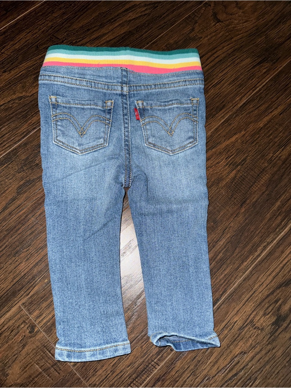 Levi's Blue Denim skinny Ankle Jeans with Rainbow Elastic Waistband